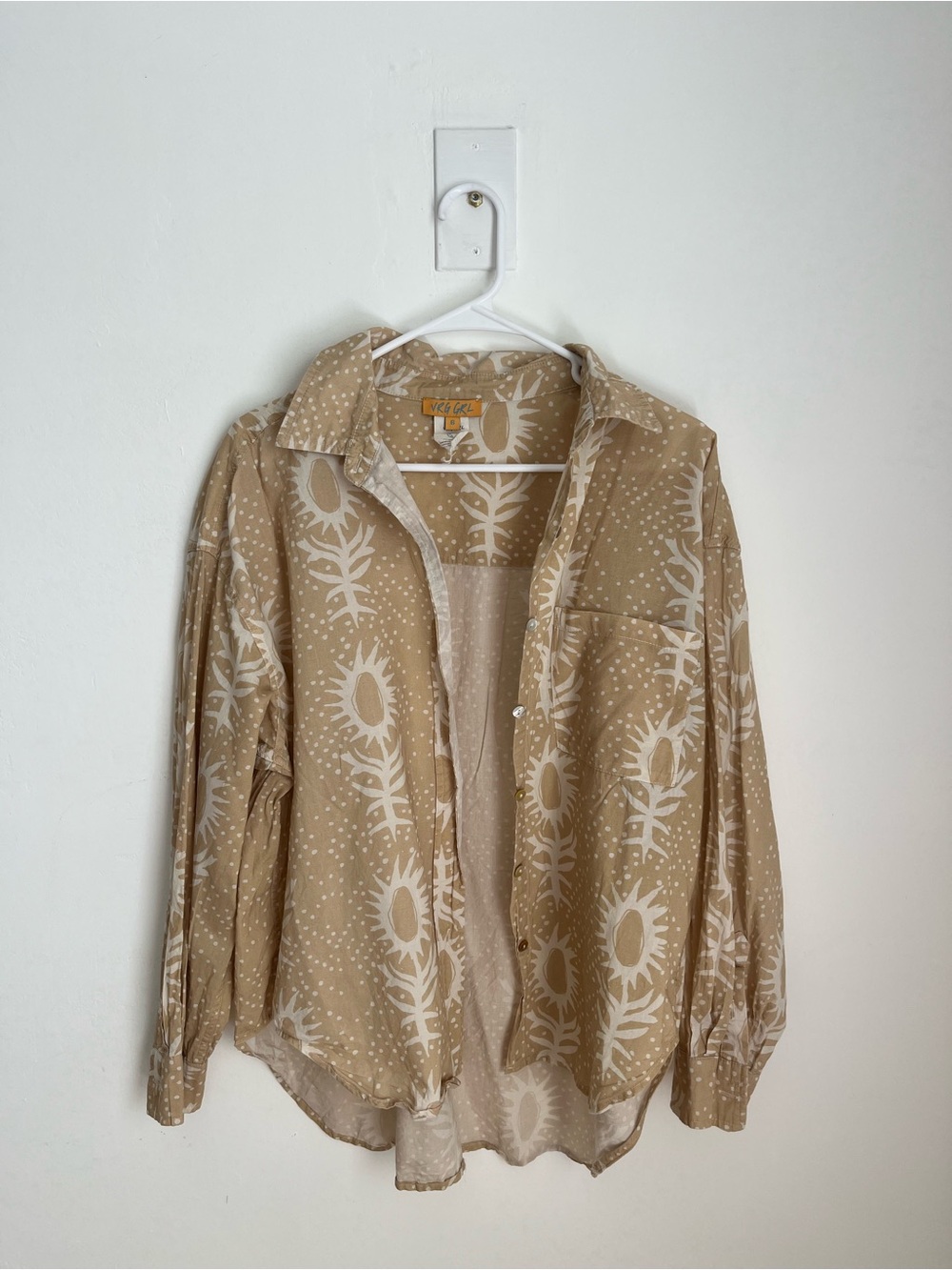 Verge Girl Sunflower-Print Beach Button-Down Shirt